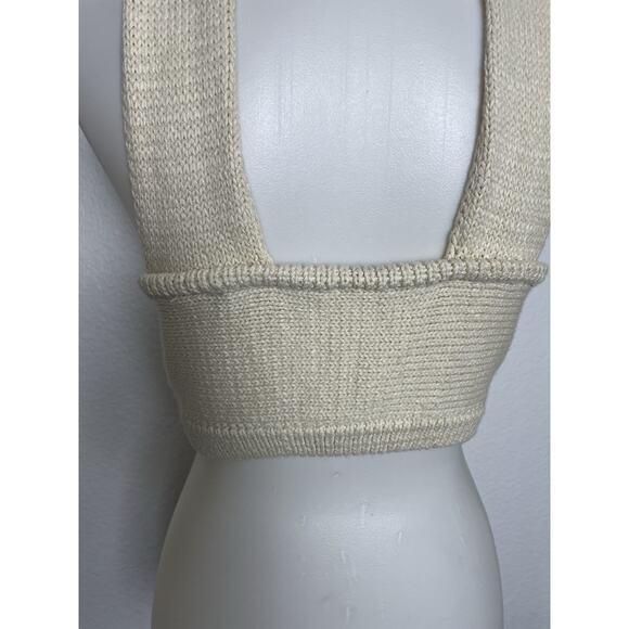 Ruve Top Bra Pullover Knit Stretch Halter Vija Tan FLAW - Picture 6 of 9